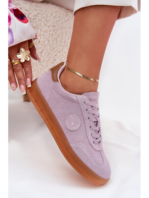 Women's Suede Sneakers Big Star RR274850 HI-POLY SYSTEM Purple