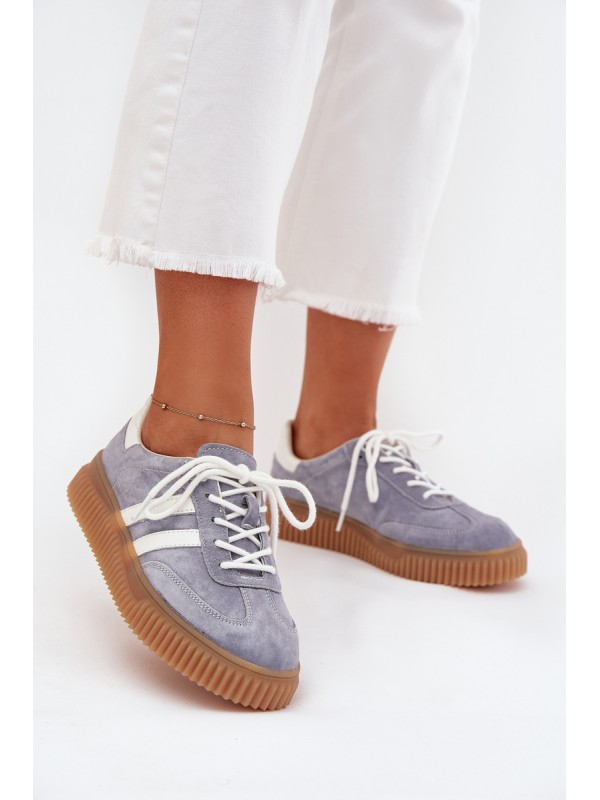Suede Women's Platform Sneakers Blue Marisae