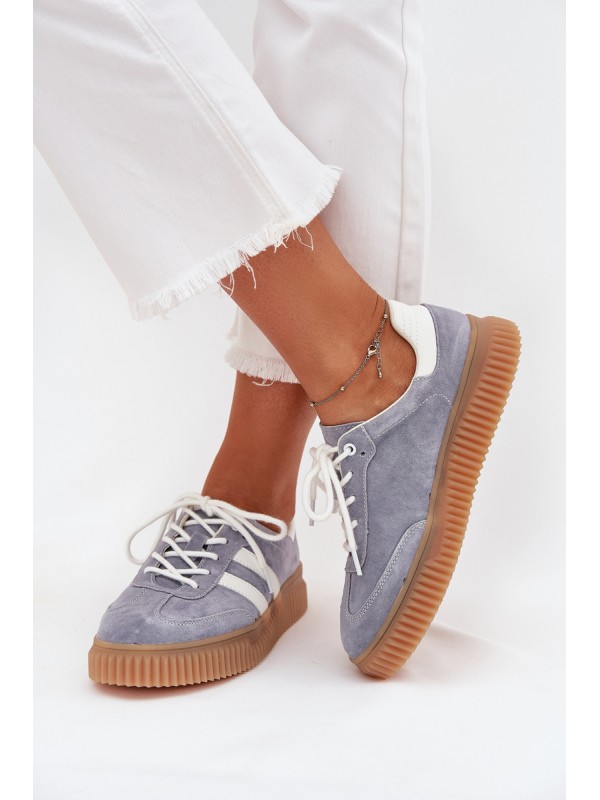 Suede Women's Platform Sneakers Blue Marisae