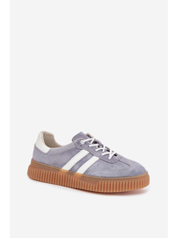 Suede Women's Platform Sneakers Blue Marisae