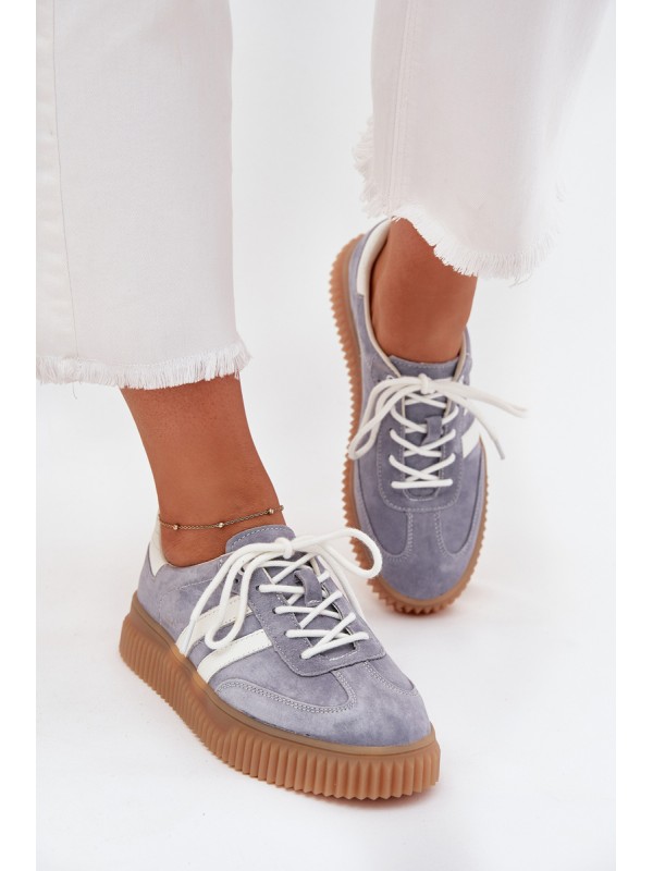 Suede Women's Platform Sneakers Blue Marisae