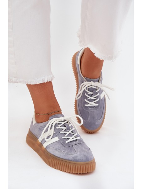 Suede Women's Platform Sneakers Blue Marisae