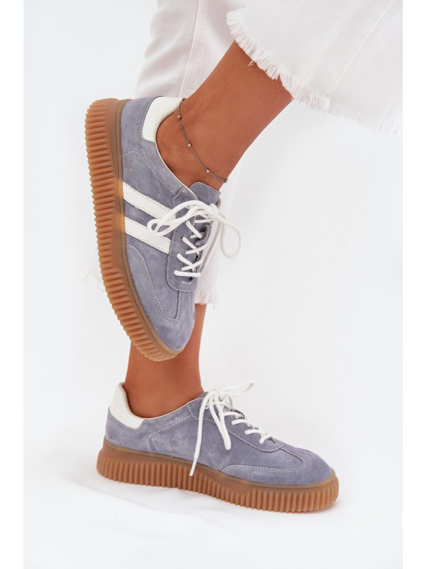 Suede Women's Platform Sneakers Blue Marisae