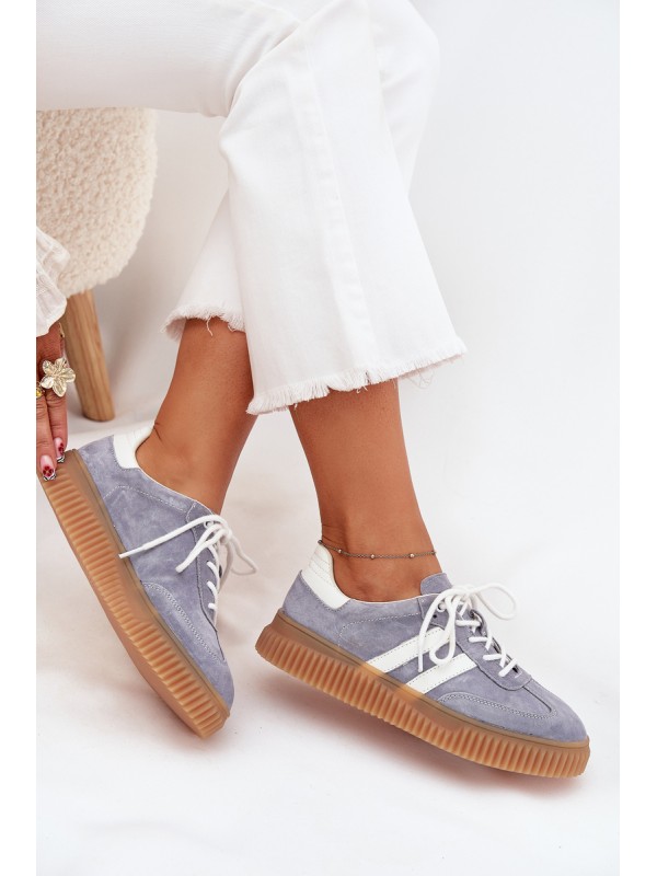 Suede Women's Platform Sneakers Blue Marisae
