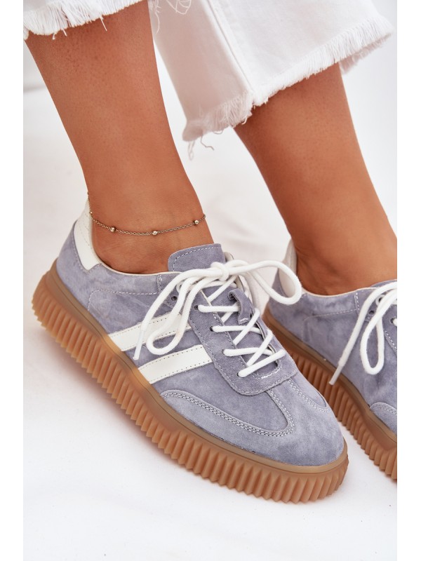 Suede Women's Platform Sneakers Blue Marisae