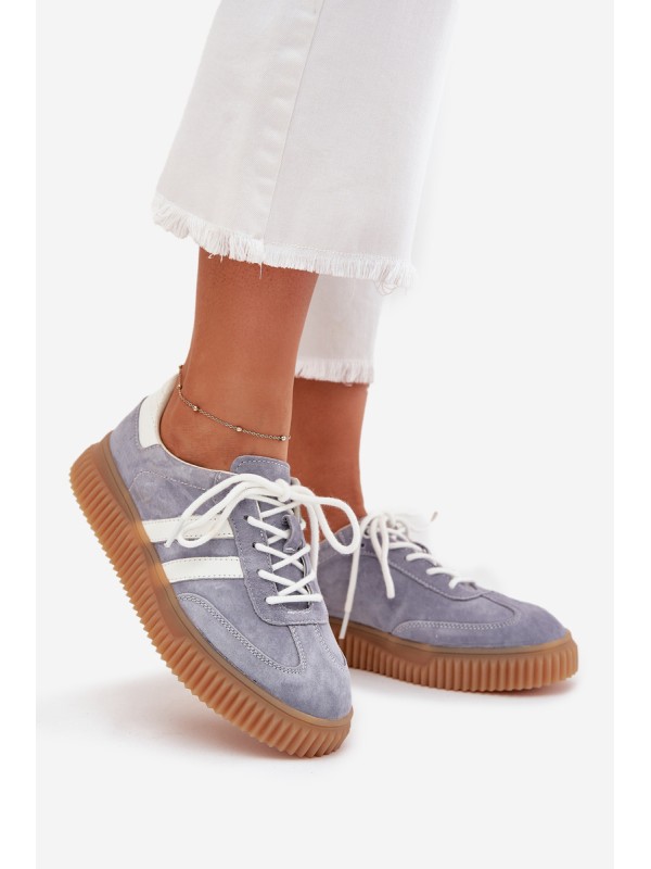 Suede Women's Platform Sneakers Blue Marisae