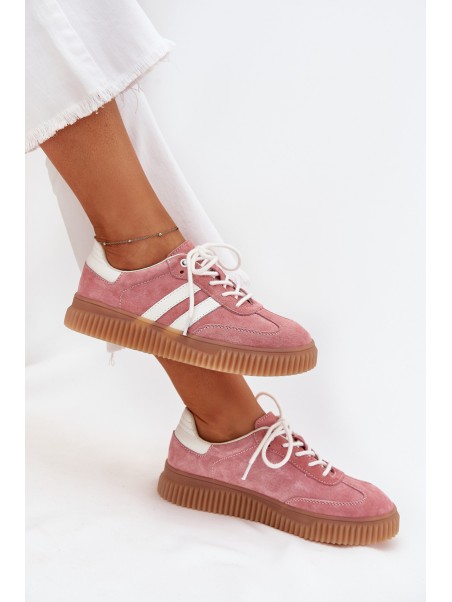 Suede Women's Sneakers On Platform Pink Marisae