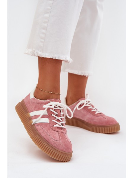 Suede Women's Sneakers On Platform Pink Marisae