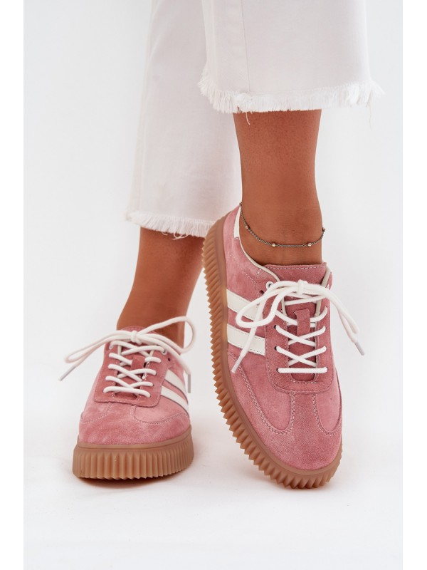 Suede Women's Sneakers On Platform Pink Marisae