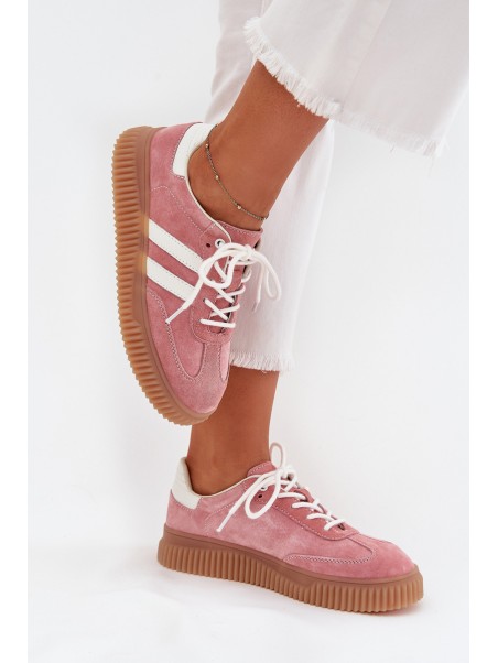 Suede Women's Sneakers On Platform Pink Marisae