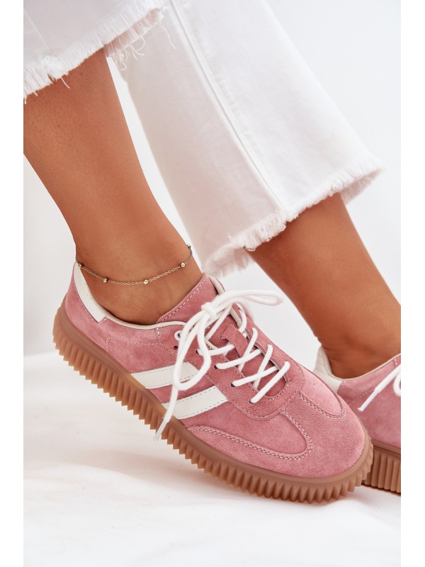 Suede Women's Sneakers On Platform Pink Marisae