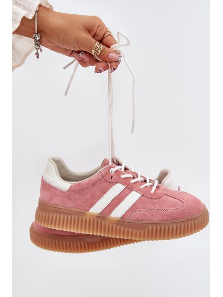Suede Women's Sneakers On Platform Pink Marisae