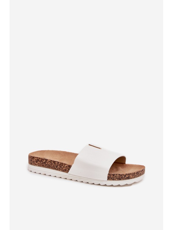 Women's sandals on cork platform with decorative detail white Vessira