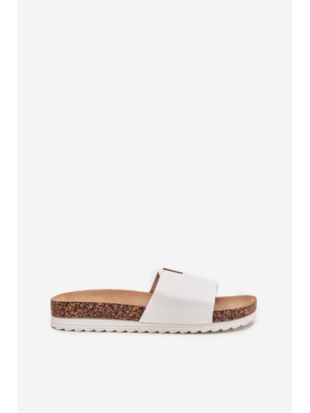 Women's sandals on cork platform with decorative detail white Vessira