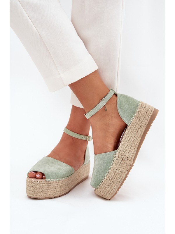 Women's platform espadrilles with weaving mint Selise