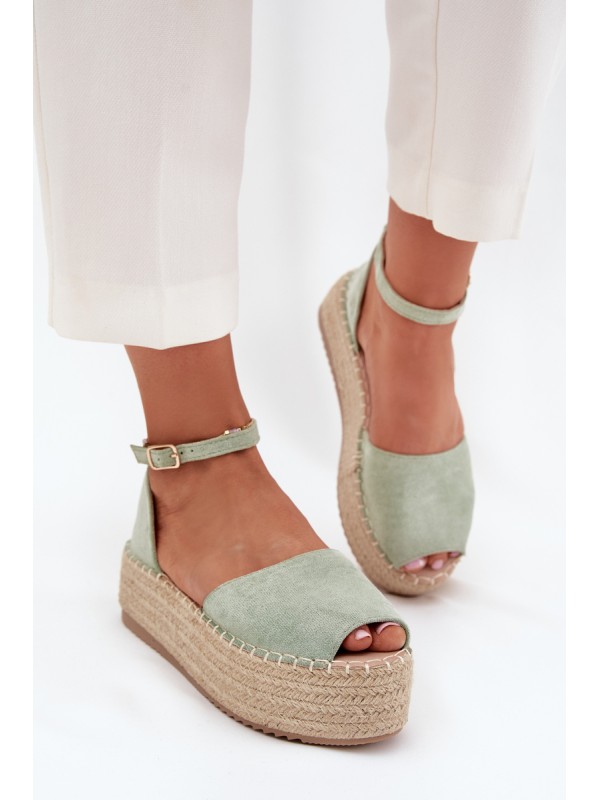 Women's platform espadrilles with weaving mint Selise 2