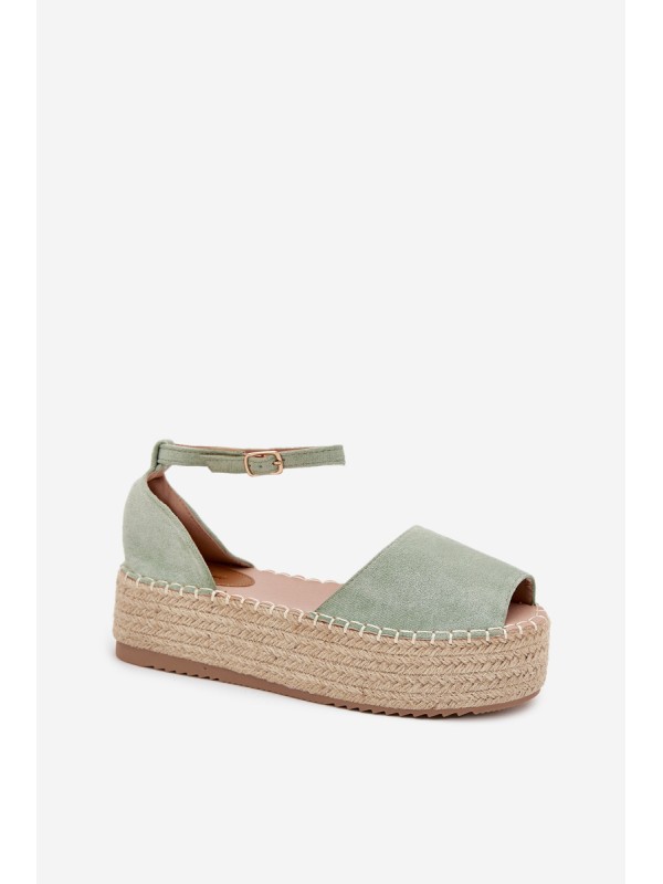 Women's platform espadrilles with weaving mint Selise