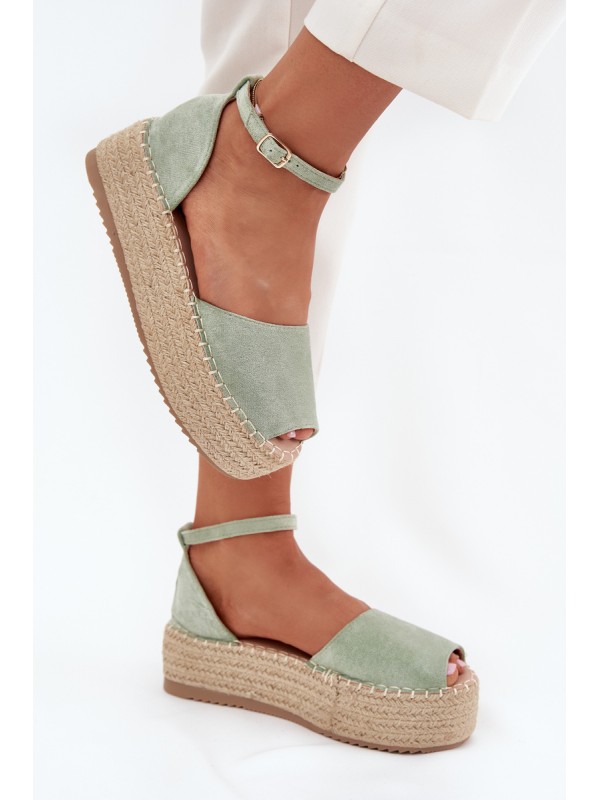 Women's platform espadrilles with weaving mint Selise