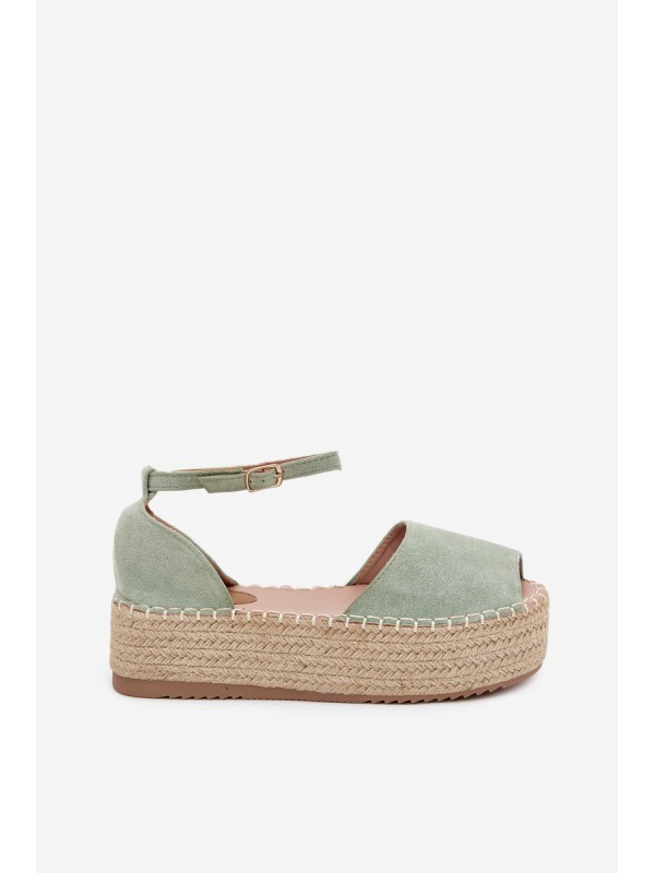 Women's platform espadrilles with weaving mint Selise