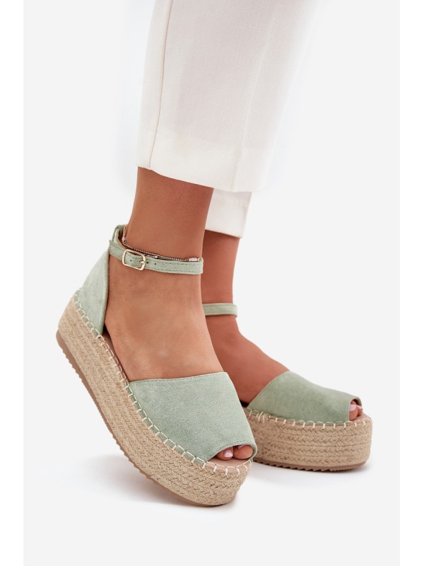 Women's platform espadrilles with weaving mint Selise