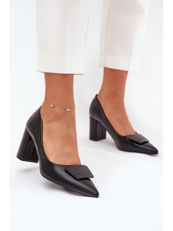 Heels With Decoration Black Celira