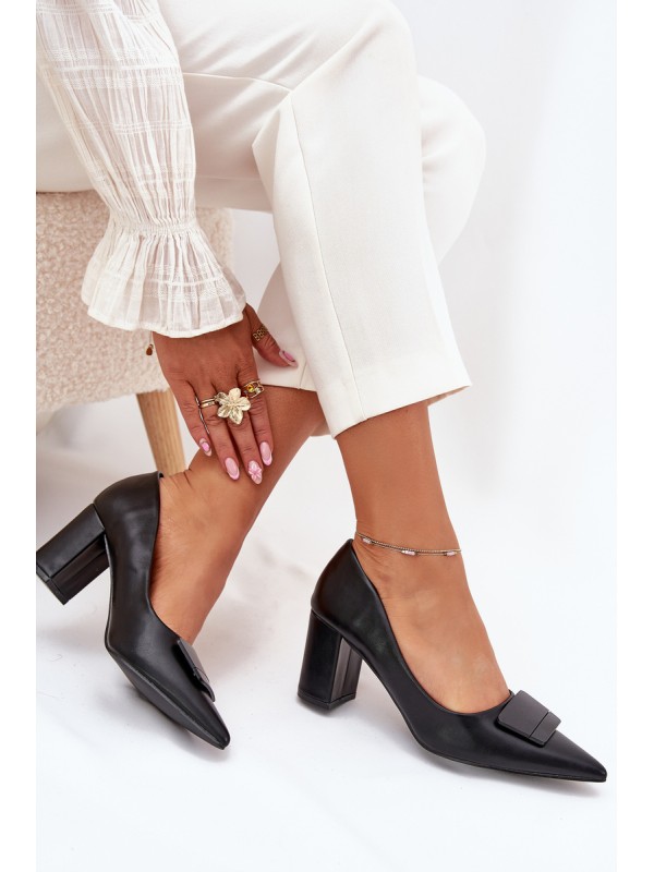Heels With Decoration Black Celira