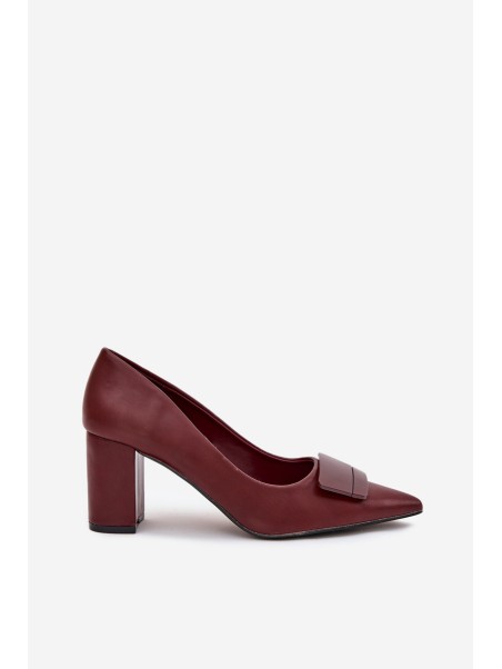 Block Heels With Decoration Burgundy Celira