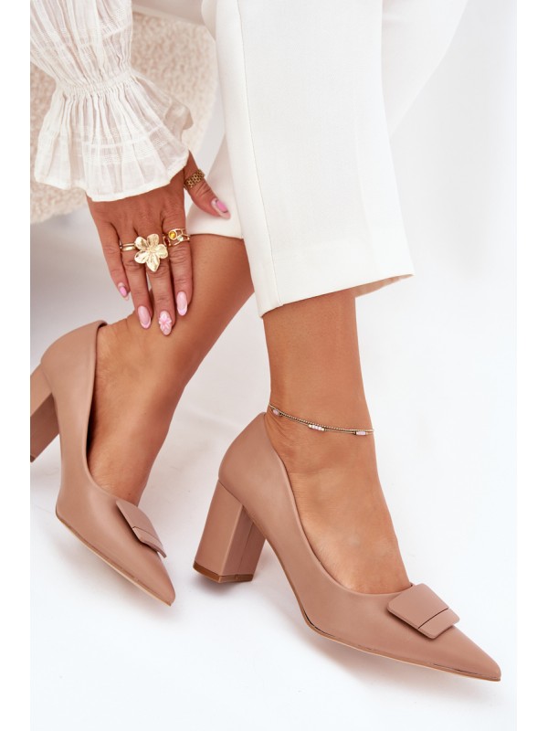 Heels With Decoration Dark Beige Celira