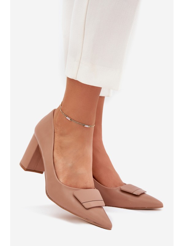 Heels With Decoration Dark Beige Celira