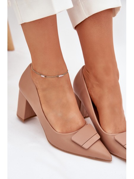 Heels With Decoration Dark Beige Celira