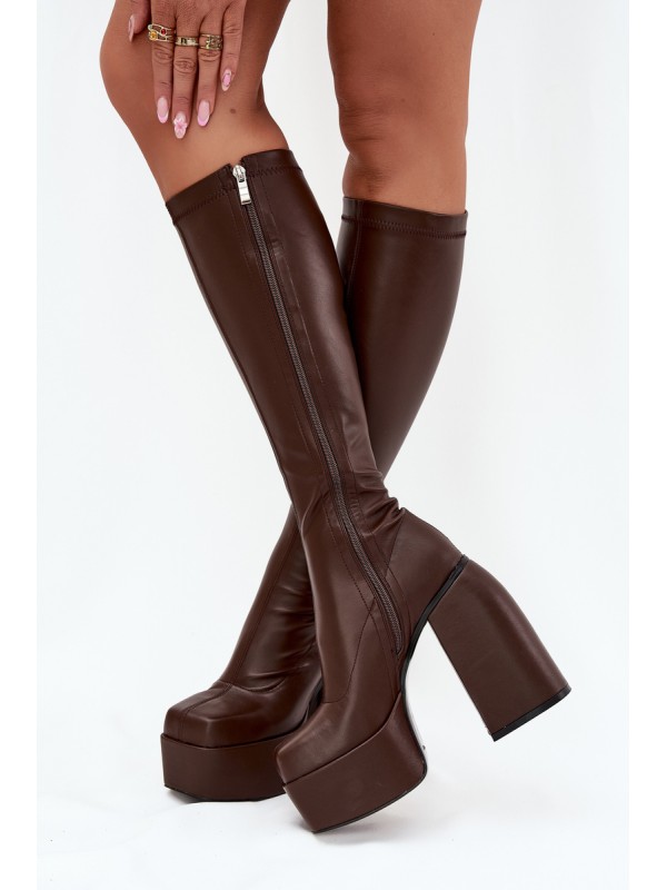 Women's Heeled And Platform Boots Chocolate Yavira 2