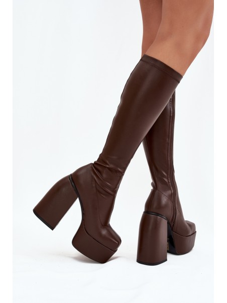Women's Heeled And Platform Boots Chocolate Yavira