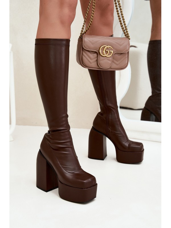 Women's Heeled And Platform Boots Chocolate Yavira