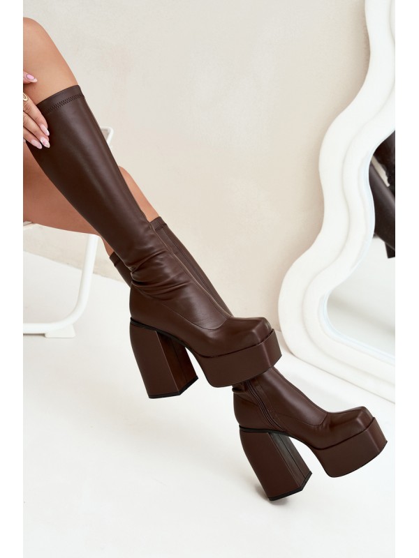 Women's Heeled And Platform Boots Chocolate Yavira