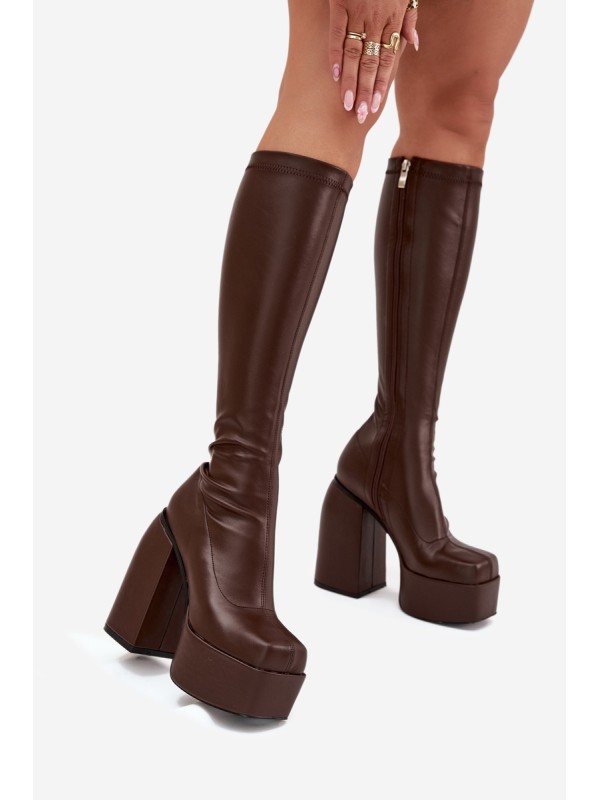 Women's Heeled And Platform Boots Chocolate Yavira