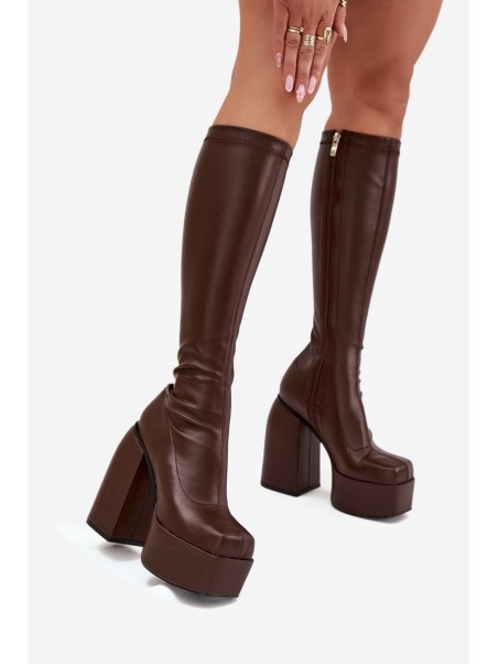 Women's Heeled And Platform Boots Chocolate Yavira