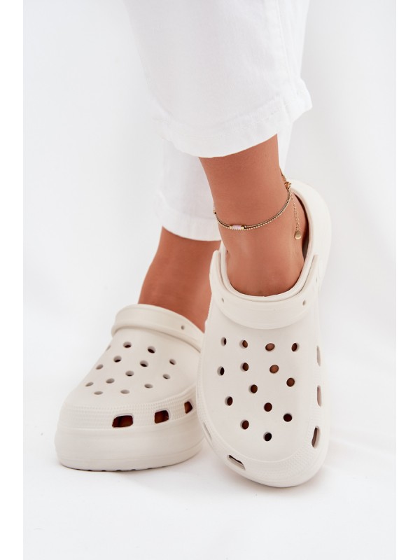 Women's Foam Platform Slippers White Elisra 2