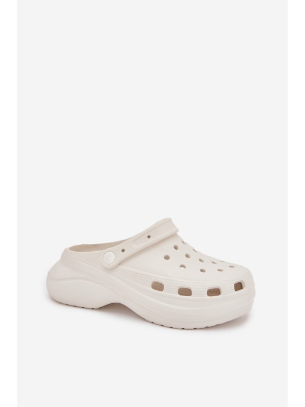 Women's Foam Platform Slippers White Elisra