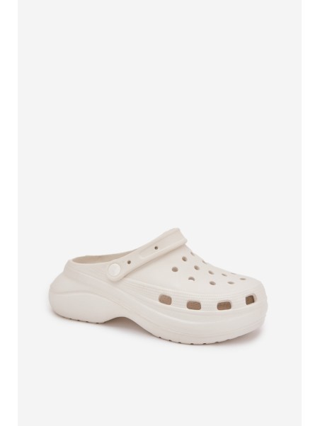 Women's Foam Platform Slippers White Elisra