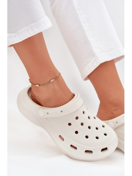 Women's Foam Platform Slippers White Elisra
