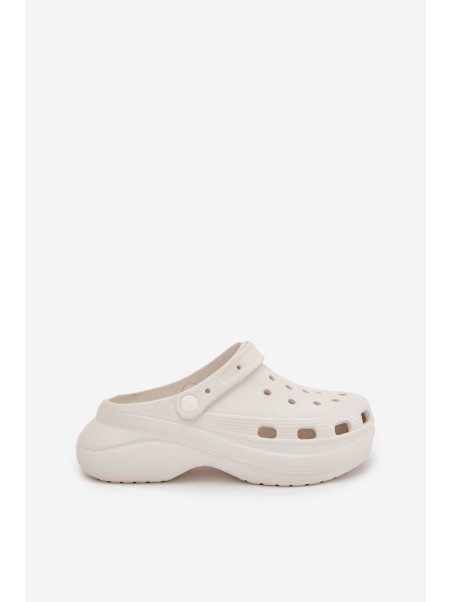 Women's Foam Platform Slippers White Elisra