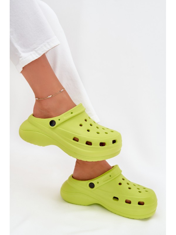 Ladies Foam Slippers Lime Elisra