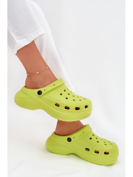 Ladies Foam Slippers Lime Elisra