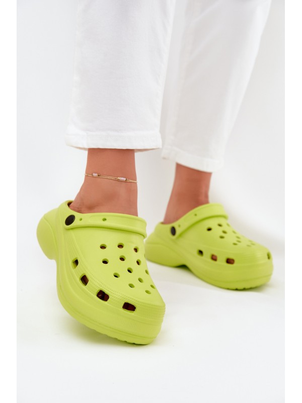 Ladies Foam Slippers Lime Elisra 2