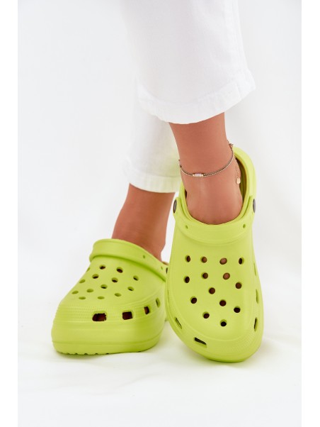 Ladies Foam Slippers Lime Elisra