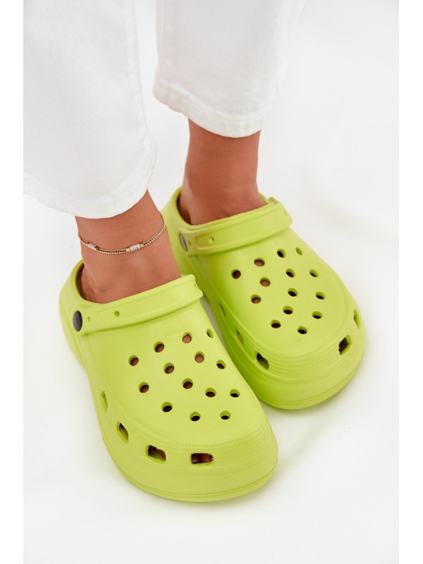 Ladies Foam Slippers Lime Elisra