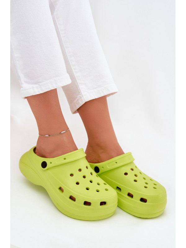 Ladies Foam Slippers Lime Elisra
