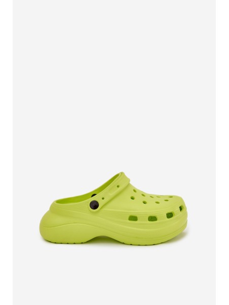 Ladies Foam Slippers Lime Elisra