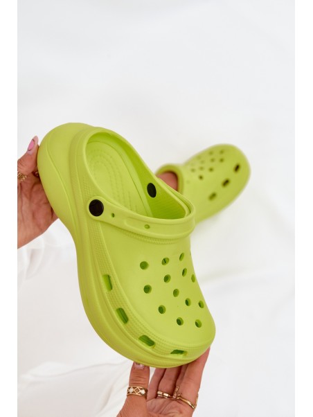Ladies Foam Slippers Lime Elisra