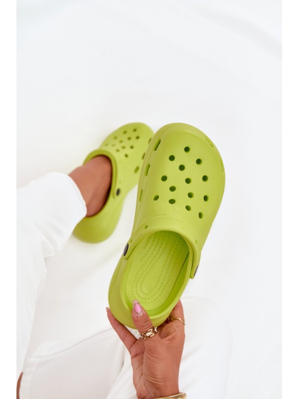 Ladies Foam Slippers Lime Elisra
